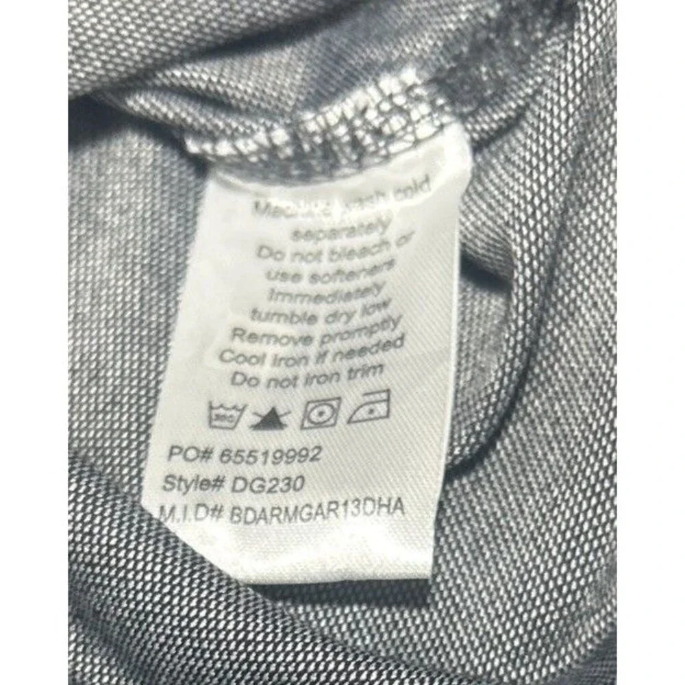 Devon & Jones Mens Large Button Up Shirt Long Sleeve Dark Grey Heather DG230 NWT